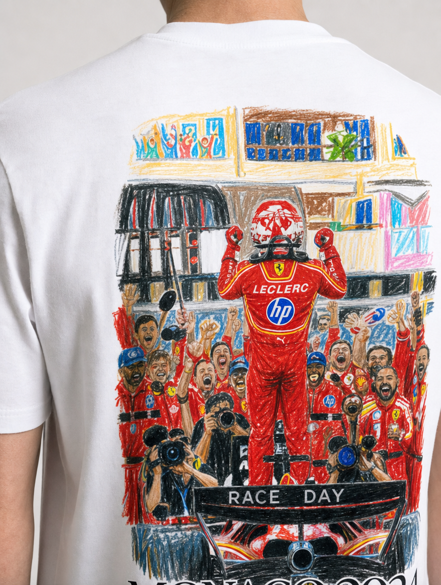 Monaco 2024 - Crayon Tee - White